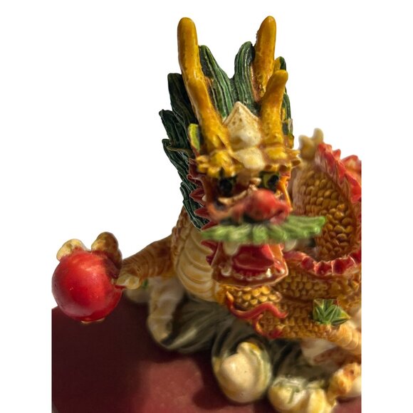 Intricately Designed Oriental Dragon Figurine With Base - Picture 6 of 7